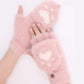 Plush Women’s Fingerless Mittens - Minky Foldover, Winter