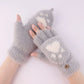 Plush Women’s Fingerless Mittens - Minky Foldover, Winter