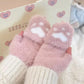 Plush Women’s Fingerless Mittens - Minky Foldover, Winter