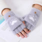 Plush Women’s Fingerless Mittens - Minky Foldover, Winter
