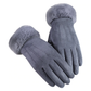 Womens Windproof Gloves - Touchscreen Faux Suede, Winter