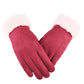 Womens Windproof Gloves - Touchscreen Faux Suede, Winter