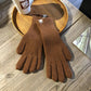 Women Warm Gloves - Ribbed Full Finger, Cotton Blend
