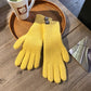 Women Warm Gloves - Ribbed Full Finger, Cotton Blend