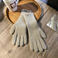 Women Warm Gloves - Ribbed Full Finger, Cotton Blend