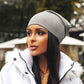 Plush Cozy Womens Beanie - Slouch Back, Cotton Blend, Winter