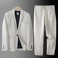 Variant image for Men's Linen Suit - Slim Fit 100% Breathable Linen Summer Shirt and Pants Set in Beige, Light Gray, Dark Blue-11