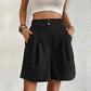 Variant image for Elegant Women's Shorts with Pockets, Breathable Cotton-Polyester Blend for Spring/Summer Fashion-4