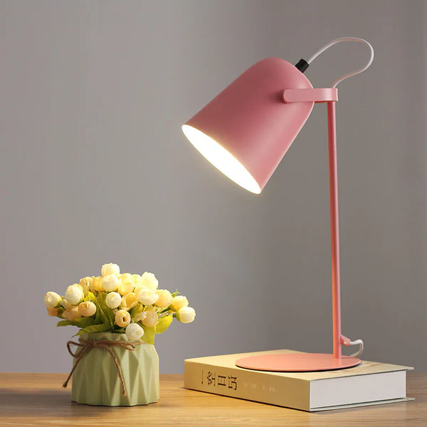 Table Lamp Iron Bucket Design Scandinavian Macaron Color Pastel Glow Desk Light, Cozy Household Decor Gift