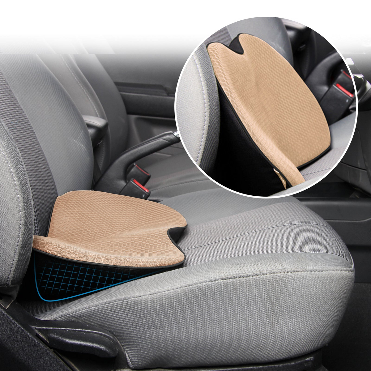 Booster Car Seat Cushion Memory Foam 3.5 Inch Posture