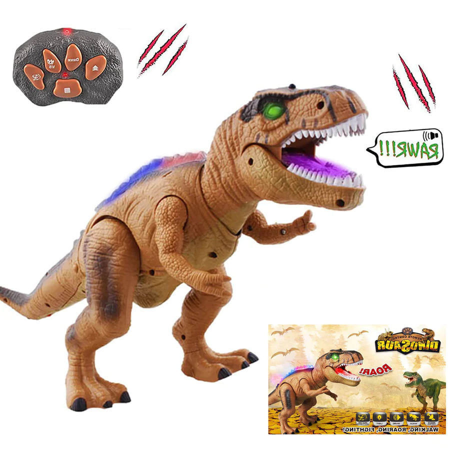Control Remote T Rex Dinosaur LED Light Up Walking Roaring Toy For Kids Fall 2025 Gift