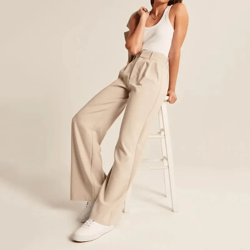 Variant image for Pleated Trousers for Women, High-Quality Relaxed Fit Pants with Sophisticated Design, Versatile for Casual and Formal Wear-8
