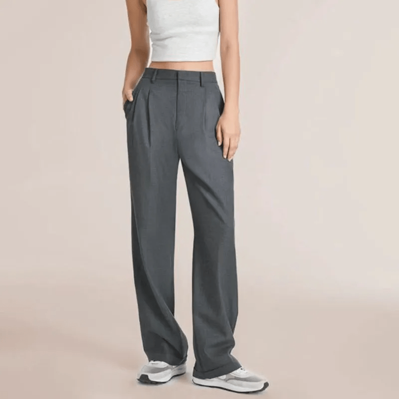 Pleated Trousers for Women, High-Quality Relaxed Fit Pants with Sophisticated Design, Versatile for Casual and Formal Wear-3