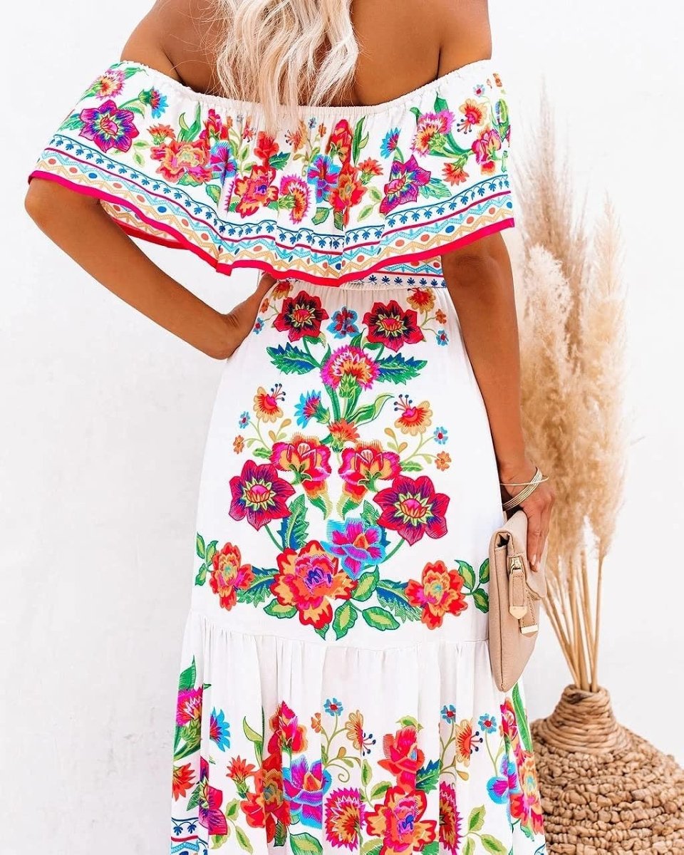 Maxi Boho Beach Dress for Women with Unique Print and Fluid Silhouette, Lightweight Fabric for Summer Outings and Events-6