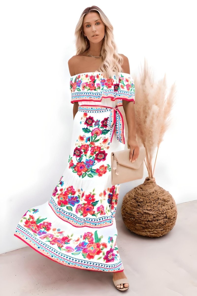 Maxi Boho Beach Dress for Women with Unique Print and Fluid Silhouette, Lightweight Fabric for Summer Outings and Events-4