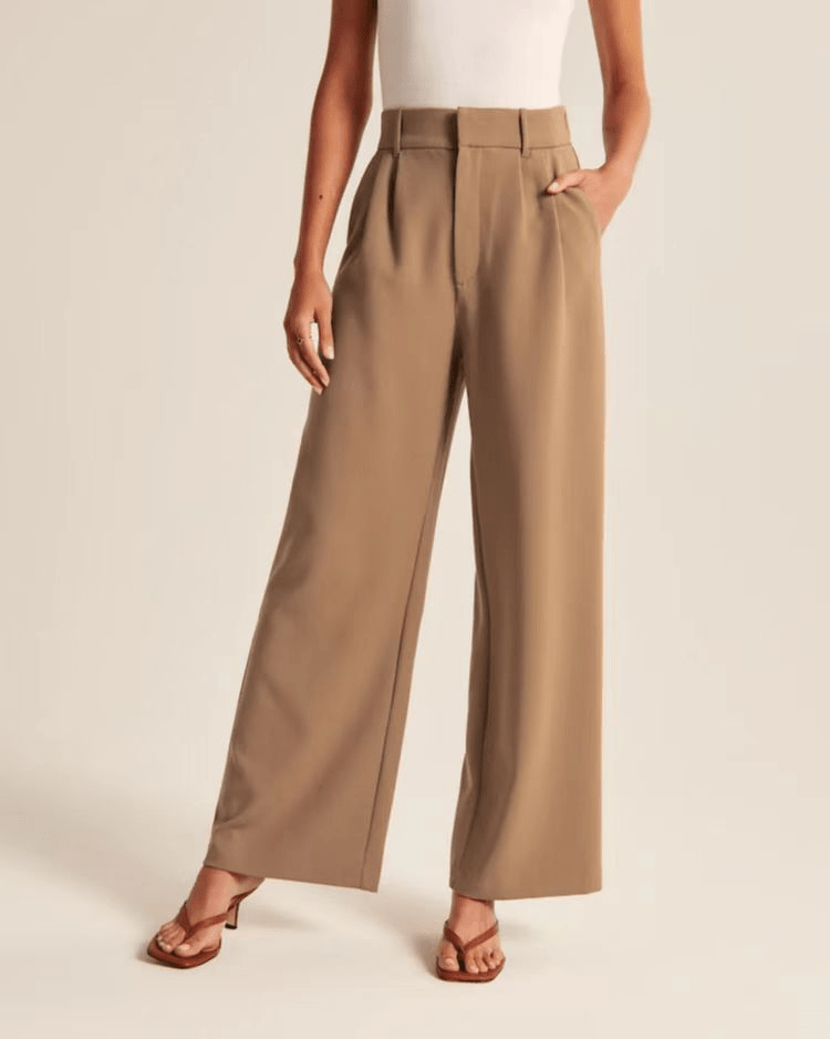 High-Waisted Wide Leg Trousers for Women, Comfortable Polyester, Flattering Fit, Versatile Style, Suitable for Business and Formal Events-5
