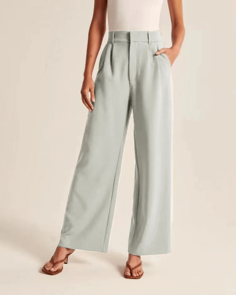 High-Waisted Wide Leg Trousers for Women, Comfortable Polyester, Flattering Fit, Versatile Style, Suitable for Business and Formal Events-3
