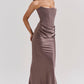 Strapless Corset Maxi Dress for Women, Elegant Long Dress with Tailored Fit for Formal Occasions-5