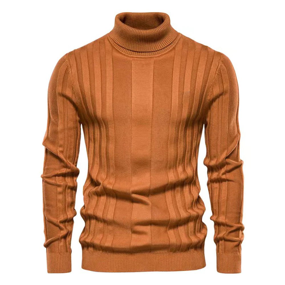 Men’s Fitted Turtleneck Sweater - Slim Knit For Winter