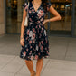 Elegant Floral Wrap Dress for Women - Lightweight Summer Wedding Guest Dress, Knee-Length Cocktail Dress-1