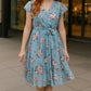 Elegant Floral Wrap Dress for Women - Lightweight Summer Wedding Guest Dress, Knee-Length Cocktail Dress-2