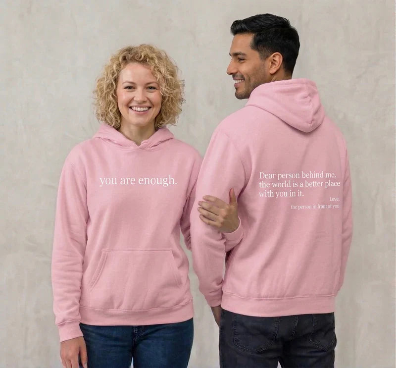Unisex Warm Hoodie - Graphic Front-Pocket Hoodie With Back Print, Fleece-Lined, Casual Wear