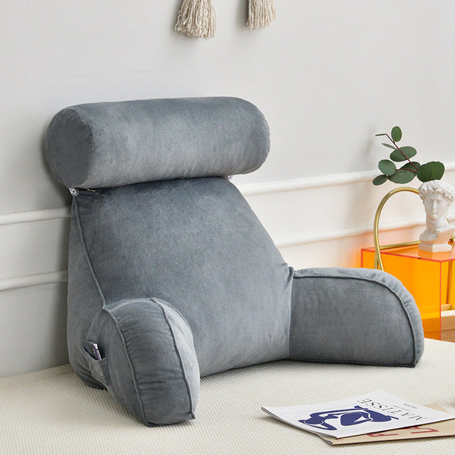 Backrest Pillow With Arms And Flexible Headrest Velour Cushion For Neck And Back Support Fall 2026 Cozy Gift