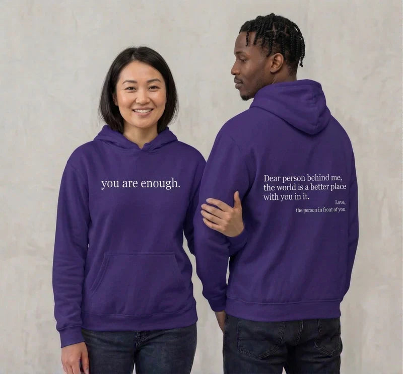 Unisex Warm Hoodie - Graphic Front-Pocket Hoodie With Back Print, Fleece-Lined, Casual Wear