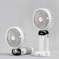Hand-Held Mini Fan 3000mAh Travel-Friendly USB Battery-Powered Desk Fan 5 Speed Neck Hanging Outdoor Display Screen