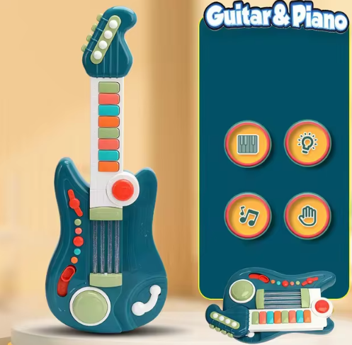 Multifunctional 3-in-1 Musical Toy for Kids - Folding Guitar, Piano, and Drum Kit, Great Birthday Gift for Boys and Girls Age 3+