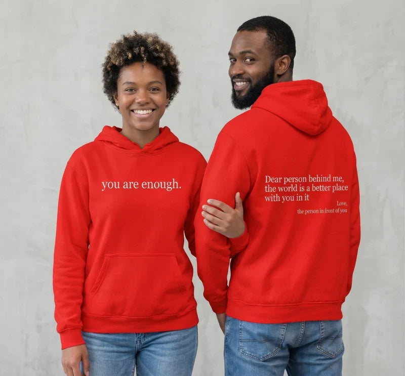 Unisex Warm Hoodie - Graphic Front-Pocket Hoodie With Back Print, Fleece-Lined, Casual Wear