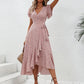 Elegant Womens Dress with Flutter Sleeves and Wrap Detail - Perfect for Wedding Guests and Summer Events-1