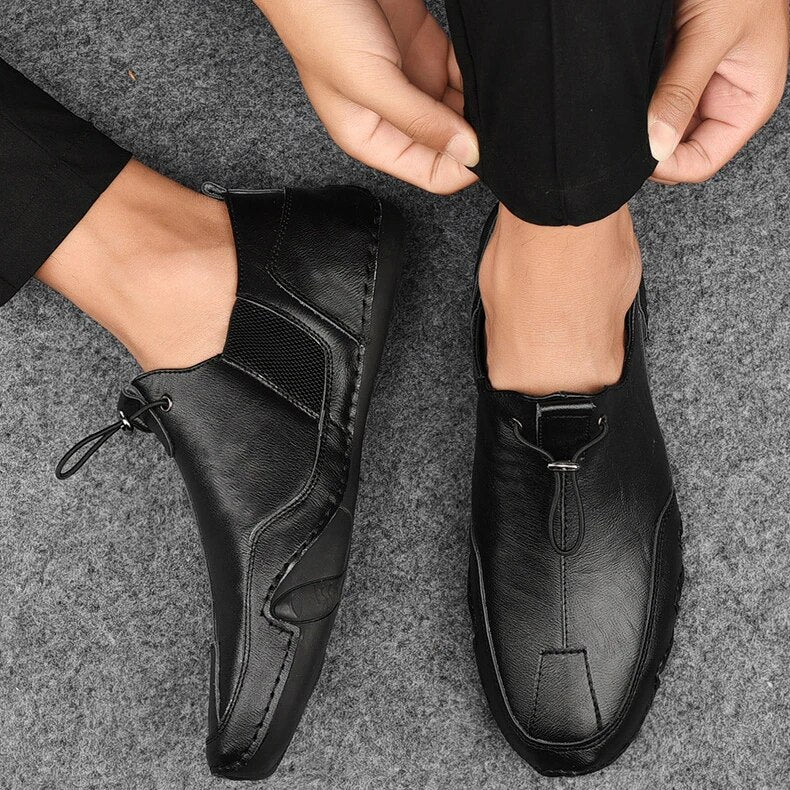 Men's Black Penny Loafers, Real Leather Casual and Formal Shoes, Lightweight Comfort, Available in Multiple Sizes-3