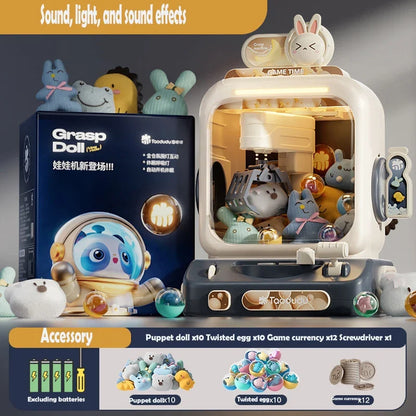 Coin Operated Arcade Game, Music & Plush Prizes, Xmas Gift – DIY Kids Claw Machine Toy