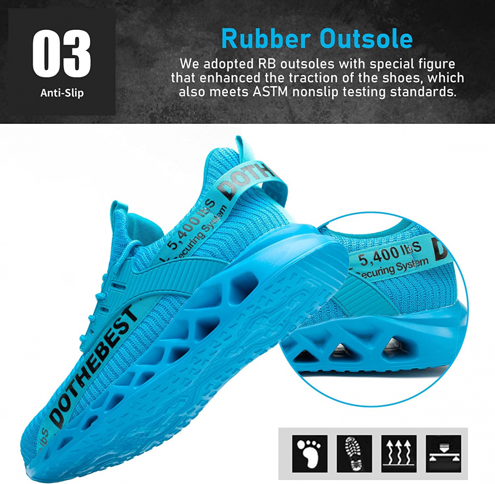 Ultralight Breathable Non-Slip Safety Shoes with Steel Toe and Kevlar Sole for Enhanced Comfort and Protection-5
