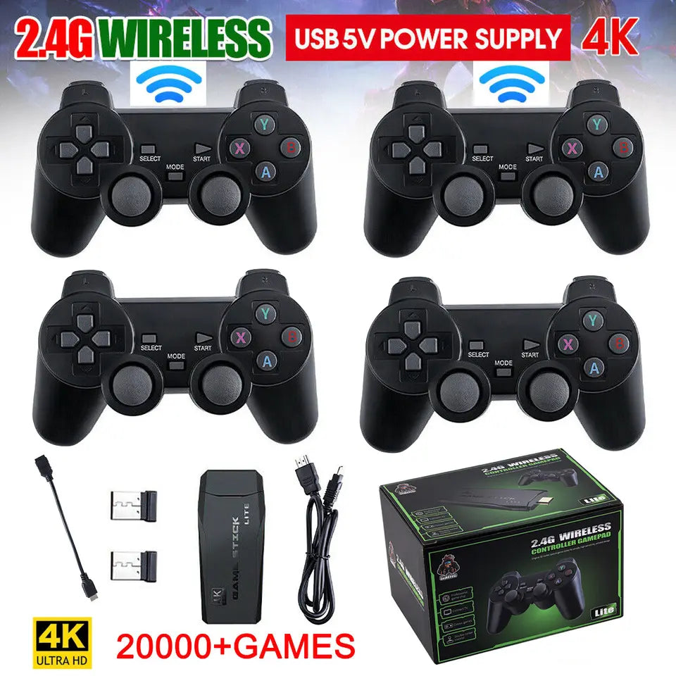 TikTok Viral Fall 2025, 20,000+ Games, Comes with 2 Cordless Controllers – 4K TV Game Stick 64GB Retro Gaming Console