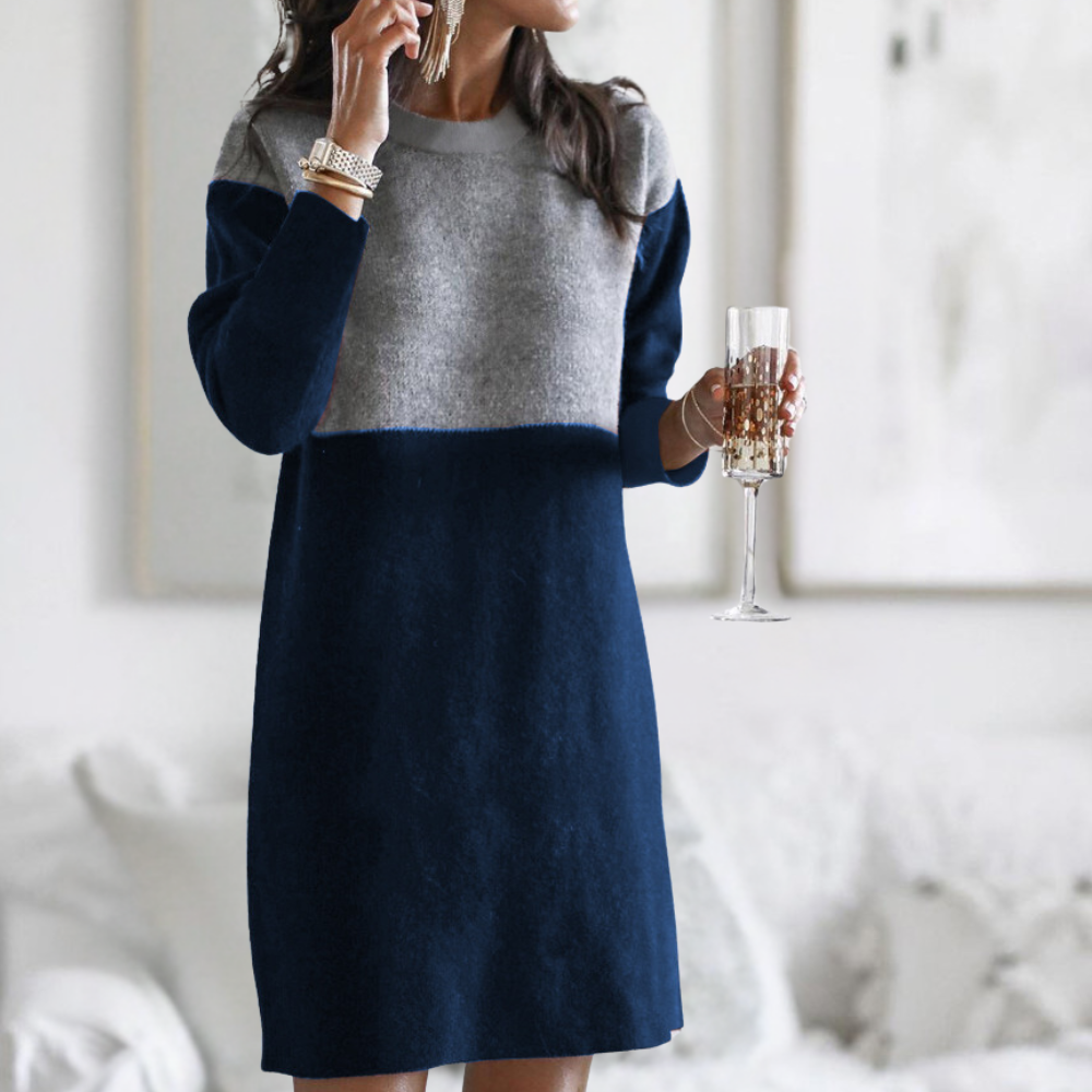 Elegant Women's Black Winter Dress, Comfortable Cotton Blend, Layering Friendly, Available in Multiple Colors-3