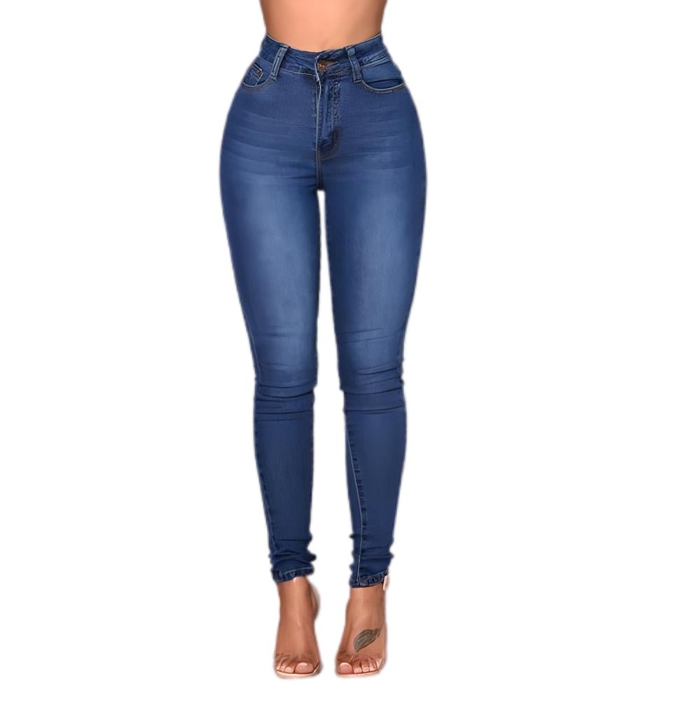Variant image for High Waist Skinny Stretch Jeans for Women, Comfortable Fit, Versatile Blue, Black, Grey, Sizes XS-XL-21