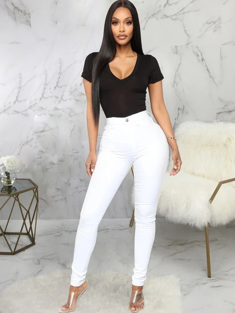 High Waist Skinny Stretch Jeans for Women, Comfortable Fit, Versatile Blue, Black, Grey, Sizes XS-XL-4