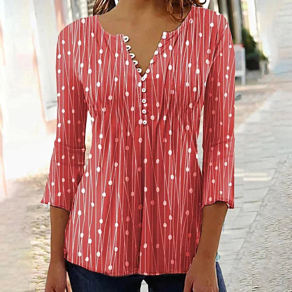 Elegant Women's V-Neck White Blouse, Lightweight and Comfortable Spring Top for Casual or Formal Occasions-3