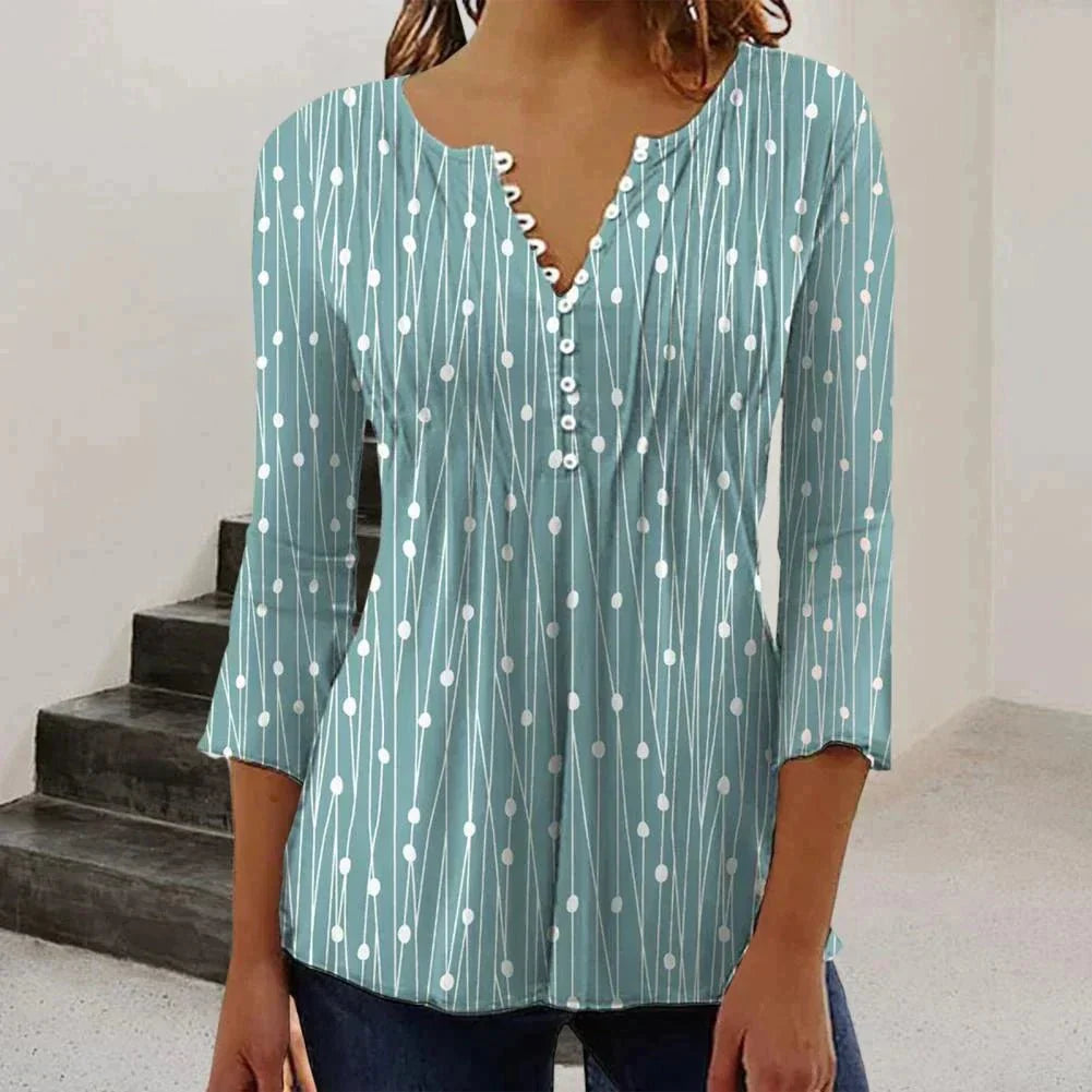 Elegant Women's V-Neck White Blouse, Lightweight and Comfortable Spring Top for Casual or Formal Occasions-2