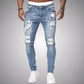 Slim-Fit Ripped Men's Jeans in High-Quality Cotton Blend for Casual and Trendy Everyday Wear-2