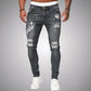 Variant image for Slim-Fit Ripped Men's Jeans in High-Quality Cotton Blend for Casual and Trendy Everyday Wear-25