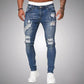 Slim-Fit Ripped Men's Jeans in High-Quality Cotton Blend for Casual and Trendy Everyday Wear-3