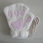 Plush Cozy Women Fingerless Gloves - Cat-Claw Fleece Winter