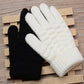 Womens Stretchy Knit Gloves - Stretch-Fitted, Wool Blend