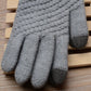 Womens Stretchy Knit Gloves - Stretch-Fitted, Wool Blend