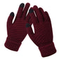 Womens Stretchy Knit Gloves - Stretch-Fitted, Wool Blend