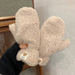Women’s Warm Teddy Mittens - Chunky Sherpa Plush, Winter
