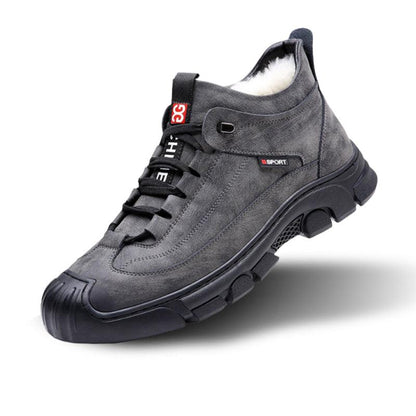 Variant image for Men's Winter Sneakers with Faux Fur Lining, Non-Slip Rubber Sole, Easy On/Off Design, Gray and Black, Sizes 39-44-1